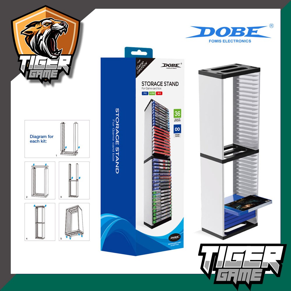 Dobe ชั้นเก็บแผ่นเกมส์ 36 แผ่น Ps4, Ps5, PC, Xbox (Dobe Storage Stand for Game Card Box)(TP5-0519)