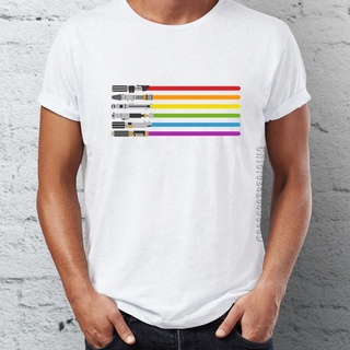 [S-5XL]เสื้อยืดผ้าฝ้าย 100% พิมพ์ลายกราฟฟิค Saber Pride Lightsaber GLBT Gay Pride Comic Badass สําหรับผู้ชาย