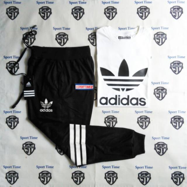 เสื้อยืดและกางเกงวอร์ม Adidas Trefoil / เสื้อยืด Adidas Trefoil และ Joggers
