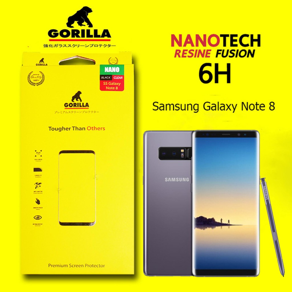 Gorilla Nano tech Resin Fusion ฟิล์มนาโนเต็มจอกันรอย ของแท้ สำหรับ Samsung Galaxy Note 8 (Black)