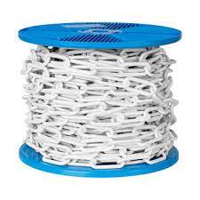 โซ่พลาสติก PVC สีเหลือง/ขาว 6MM x 30M & 6MM x 25M