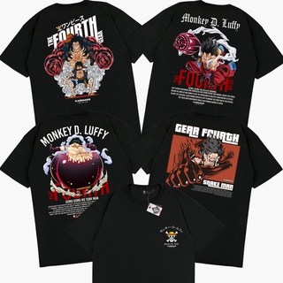 YFFYK เสื้อยืดผ้าฝ้ายพรีเมี่ยมเสื้อยืด ลายการ์ตูนอนิเมะ MONKEY D. Luffy GEAR 4 FOURTH TANK KONG BOUND SNAKE MAN