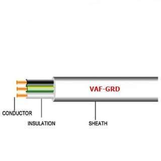 สายไฟ สายขาว VAF 2x2.5/2.5 ANT สาย3แกน ขายต่อเมตร แบรน์PKG