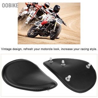 OObike 3" Motorcycle Black Leather Solo Seat W/ Mount Spring Bracket for Chopper Bobber Custom