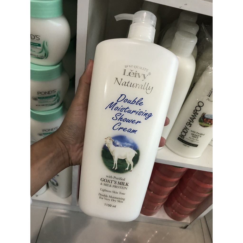 Leivy Naturally Double Moisturising Shower Cream - GOAT's MILK 1150 ML. |  Shopee Thailand