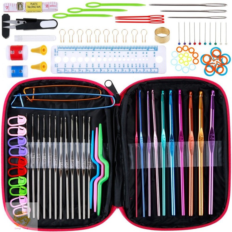 ชุด Hakpen / ชุดเครื่องมือถัก / อุปกรณ์ถัก 100 ชิ้น BEST SELLER คุณภาพระดับพรีเมียมสวยงาม IMPORT