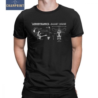 [S-5XL]เสื้อยืดแขนสั้น คอกลม ผ้าฝ้าย พิมพ์ลาย The Aerodynamics Of A Basset Hound สไตล์คลาสสิก สําหรับผู้ชาย