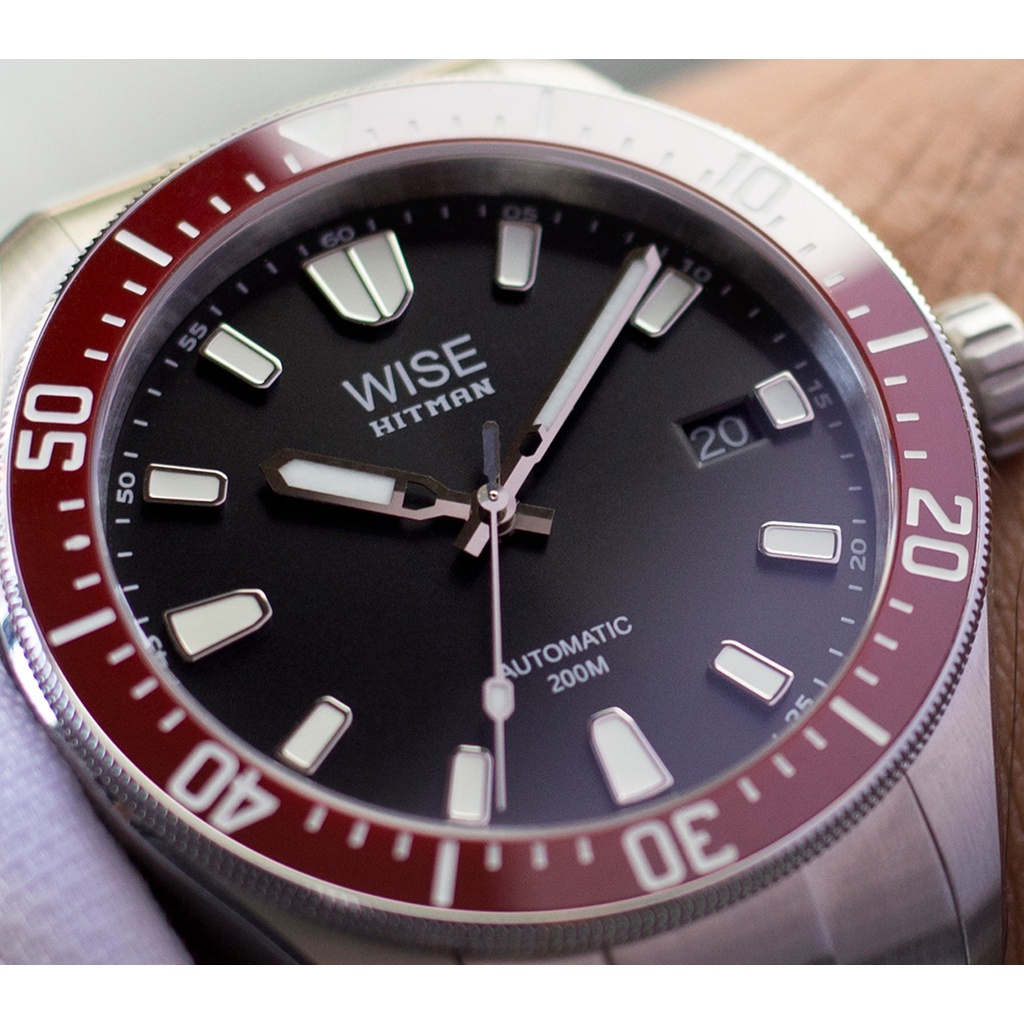 WISE รุ่น HITMAN Automatic 200 m. นาฬิกาผู้ชาย รหัส HIT09 set สายหนัง ...
