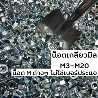 [ยกกิโล] หัวน็อตตัวเมียหกเหลี่ยม เกลียวมิล M3-M20