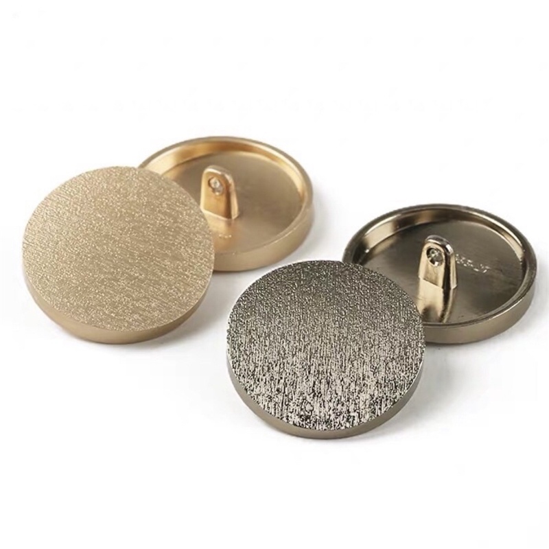 Bfxdg กระดุมโลหะ ผ้าลินิน ทรงกลม สีทอง สีเงิน เรียบง่าย สําหรับเสื้อโค้ท กันลม ถักนิตติ้ง เสื้อสูท 10 ชิ้น ต่อชุด - รูปที่ 3