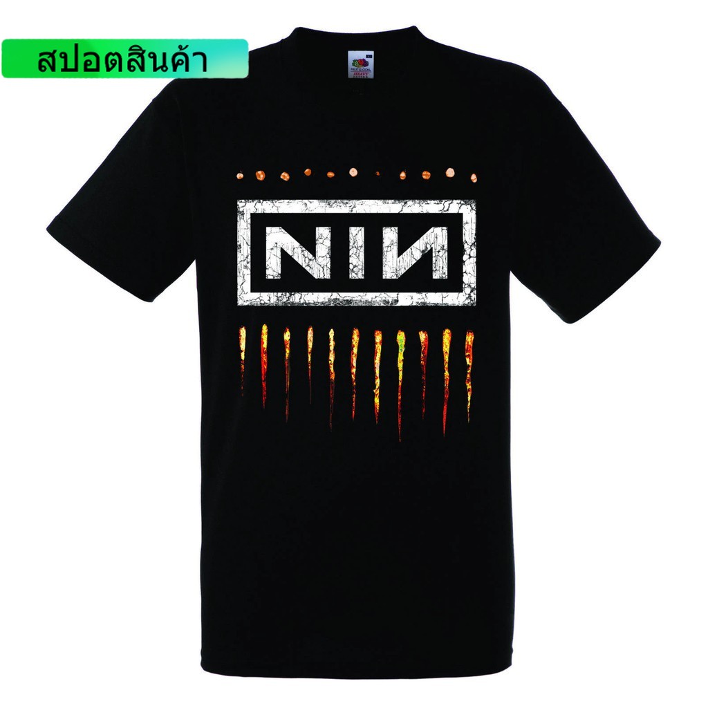 เสื้อยืดสีดำ Fashionable Nine Inch Nails Nin Logo 2