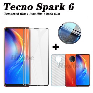 3In1Tecno Spark6 ฟิล์มกระจกนิรภัย + ฟิล์มกระจกนิรภัย + เลนส์ Spark6 Go 3 ชิ้น