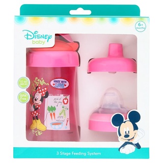 🔥HOT🔥 ดีสนีย์ เบบี้ ชุดถ้วยหัดดื่ม 3อิน1 ขนาด 10 ออนซ์ 1 ชุด Disney Baby 10oz 3 Stage Feeding System 1 Set