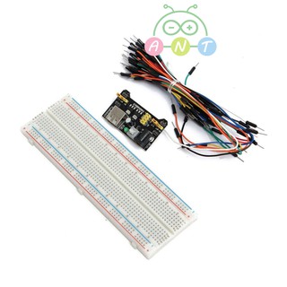 Breadboard black power module + MB-102 830-holes advanced large breadboard + 65 bread lines