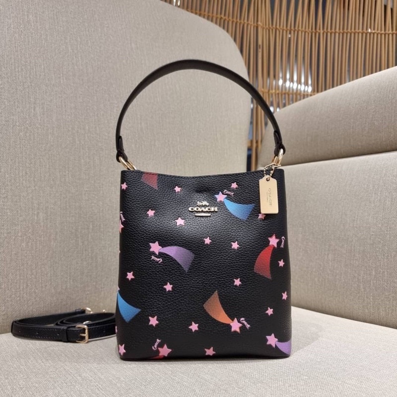 COACH C7245 SMALL TOWN BUCKET BAG WITH DISCO STAR PRINT