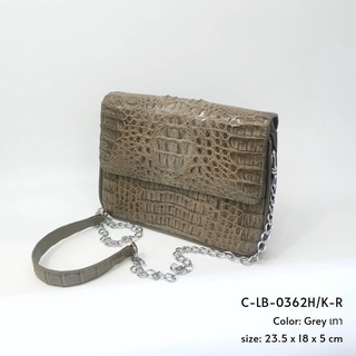 Prang Crocodile Leather Cross Body Bag กระเป๋าสะพายข้าง หนังจระเข้ C-LB-0362H/K-R