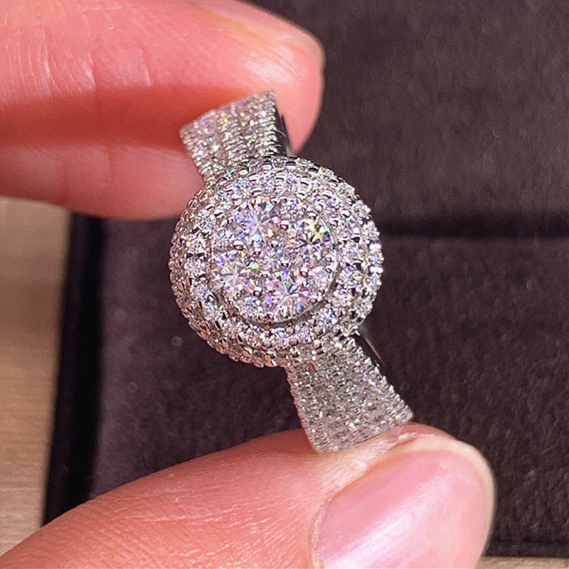 100% Solid 925 เงินสเตอร์ลิงอินเทรนด์แหวนผู้หญิงคริสตัล Cubic Zirconia งานแต่งงานแฟชั่นนิ้วมืออุปกรณ์เสริมวันเกิดสุภาพสตรีเครื่องประดับ