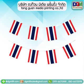 ธงราวธงชาติไทย ขนาดธง 20 x 30 cm. ยาว 8 เมตร