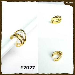 2027 Earcuff ต่างหูเกี่ยวเกาหลี ชุบทองคำ18k ประดับเพชรแท้ cz สวยเก๋มากๆ คุณภาพดีเยี่ยม