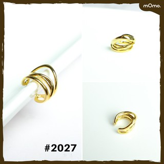 2027 Earcuff ต่างหูเกี่ยวเกาหลี ชุบทองคำ18k ประดับเพชรแท้ cz สวยเก๋มากๆ คุณภาพดีเยี่ยม