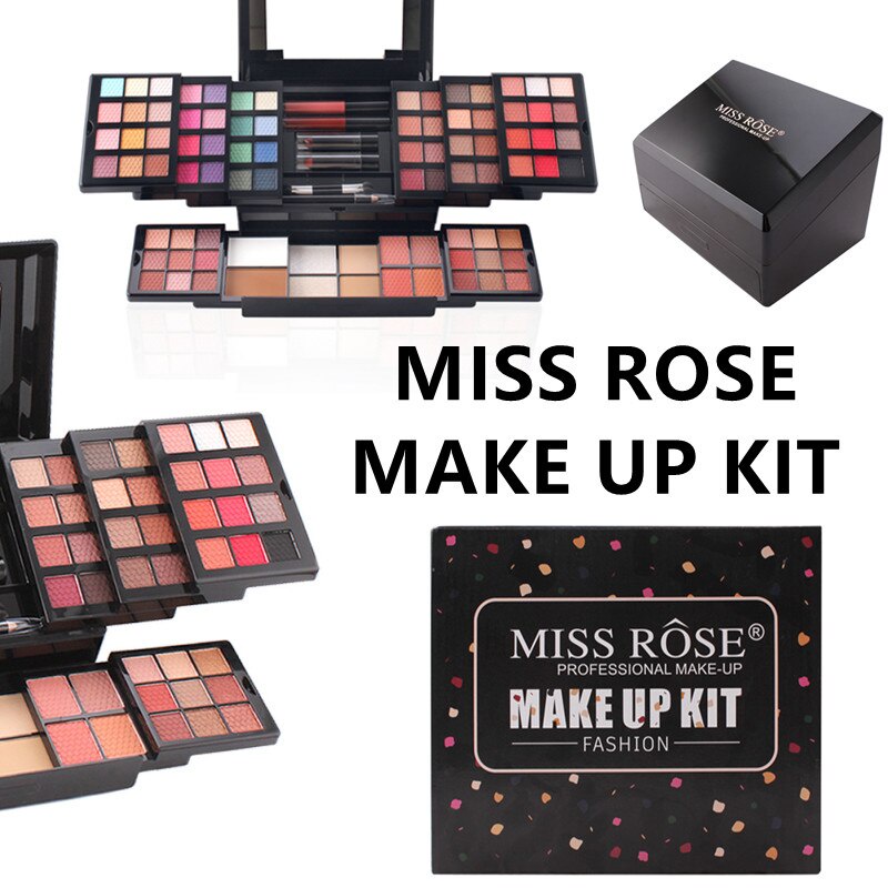MISS ROSE All In One Cosmetics Kit Eyeshadow Palette Shadow Lipstick for beginners Makeup Sets full set of beauty gift b