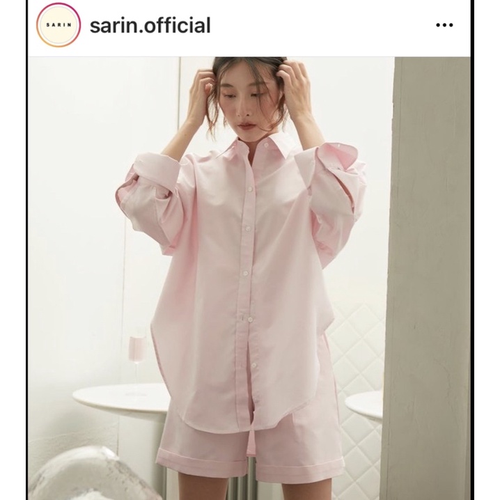 Sarin shirt เสื้อเชิ้ต 1110 สี Light Pink มือสอง ของแท้ ส่งฟรี