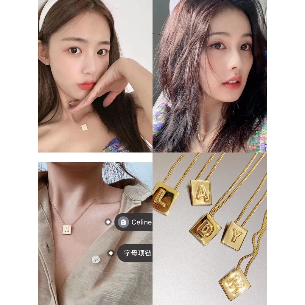 สร้อยคอผู้หญิง/สร้อยคอตัวอักษร/สร้อยคอตัวอักษร a-z/สไตล์แฟชั่นเรียบง่าย/ไม่ลอก/ของขวัญวันเกิด