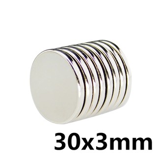 3ชิ้น แม่เหล็กแรงสูง นีโอไดเมียม ขนาด 30mmx3mm แม่เหล็ก magnet Neodymium แม่เหล็กแรงสูงกลมแบนขนาด 30mm x2mm จำนวน3ชิ้น