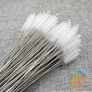 Ahlanya แปรงล้างหลอดดูด จุกนม ขนไนล่อน ไม่ทำให้เป็นรอย Stainless steel soft straw straw brush