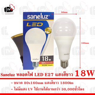 Saneluz หลอดไฟ LED E27 18W แสงสีขาว