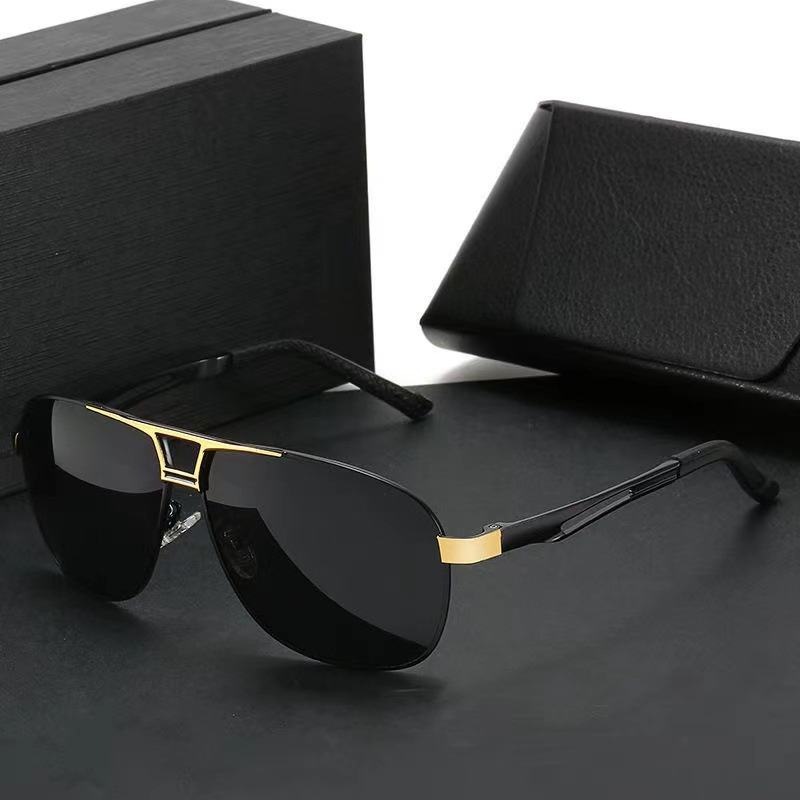 แว่นตากันแดด2022 New Fashion Men Polarized Sunglasses Oval Shape Alloy Frame Shade Eyewear Play 