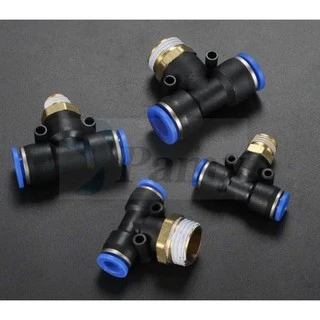 PAMY MPB ข้อต่อลมสามทาง เกลียวนอก ข้อต่อสามทาง Push-in Tee Fitting 4-12mm PNEUMATIC FITTING