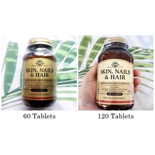 วิตามินรวม สำหรับผิว เล็บและผม Skin, Nails &amp; Hair, Advanced MSM Formula 60 , 120 Tablets (Solgar®)