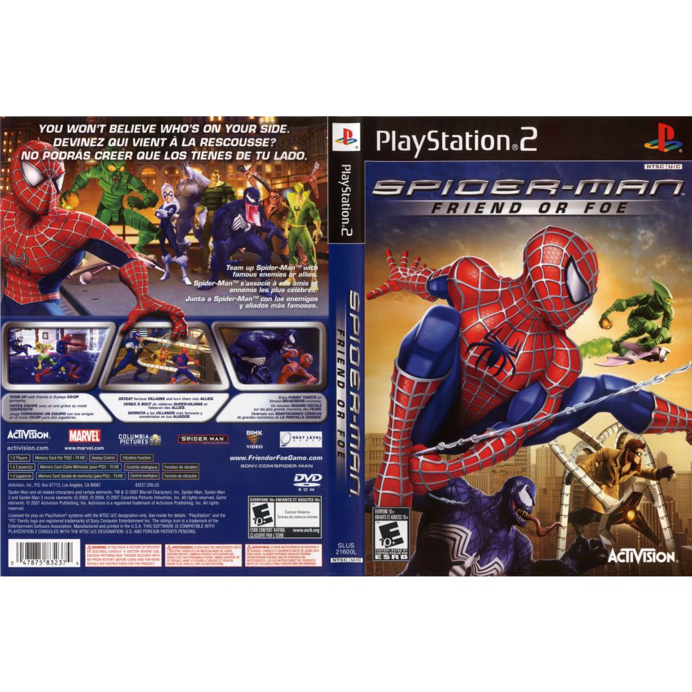 แผ่นเกมส์ PS2 Spider-Man Friend or Foe   คุณภาพ ส่งไว (DVD)
