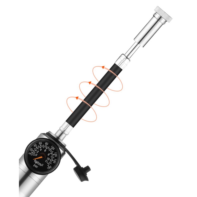 ROCKBROS อุปกรณ์ปั๊มลมยางจักรยาน 160psi Av / Fv น้ําหนักเบา — صورة 7