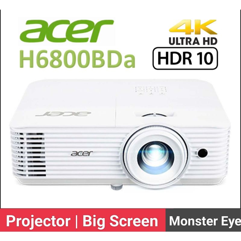 Acer H6800BDa โปรเจคเตอร์ 4K UHD 3D DLP ความสว่าง 3600 ANSI lumens สำหรับโรงภาพยนตร์ในบ้าน