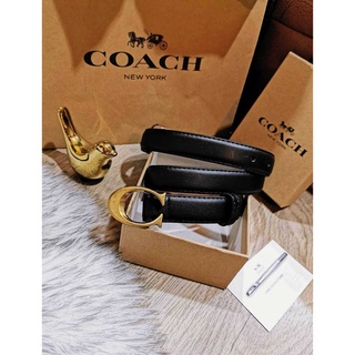 ⭕️⭕️แท้⭕️⭕️ NEW ARRIVAL! COACH BLACK LEATHER BELT FOR WOMEN เข็มขัดหนังแท้ไอเท็มแนะนำสำหรับสาวๆ Limited Edition จาก Coac