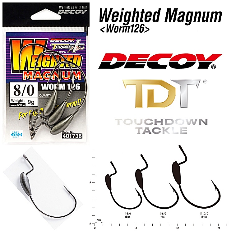 DECOY WORM126 WEIGHTED MAGNUM   *** ตัวเบ็ดเทกซัสใหญ่เพิ่มตะกั่ว JAPAN 100% ***