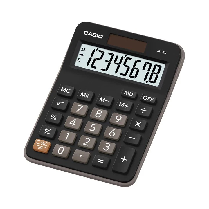Casio Calculator เครื่องคิดเลข คาสิโอ รุ่น MX-8B แบบตั้งโต๊ะ ขนาดกะทัดรัด 8 หลัก สีดำ