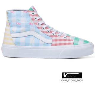 VANS SK8 HI TAPERED GINGHAM BLOCK PASTEL TRUE WHITE SNEAKERS สินค้ามีประกันแท้