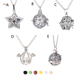 POOP Antique Silver Aromatherapy Essential Oil Diffuser Locket Bottle Pendant Necklace with Lava Stone Fashion Jewelry