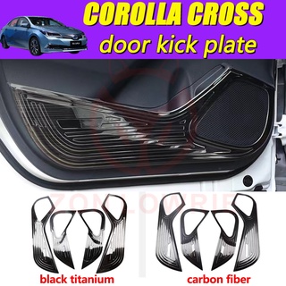 แผงประตูไทเทเนียม สีดํา ป้องกันการเตะ สําหรับ Toyota 20-22 ปี COROLLA CROSS