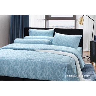 STEVENS  ชุดเครื่องนอน ดีไซน์ CARIBBEAN BLUE  รุ่น COTTON FRESH SATEEN ทอ JACQUARD  450 เส้นด้าย