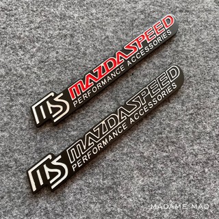 โลโก้ MS MAZDASPEED PERFORMANCE ACCESSORIES ชิ้นงานอลูมิเนียม ขนาด 18x2.9cm