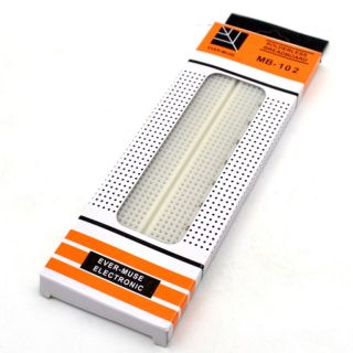 โปรโต้บอร์ด MB-102 Breadboard 830 Hole Experiment Board Universal Breadboard White Red