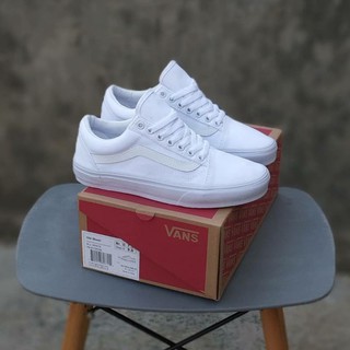 รองเท้าผ้าใบ สีขาวล้วน Vans Oldskool White/White พร้อมกล่อง สินค้าพร้อมส่งในไทย