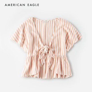 American Eagle Striped Tie Front Top เสื้อ ผู้หญิง ลายตรง (EWSB 035-2513-107)