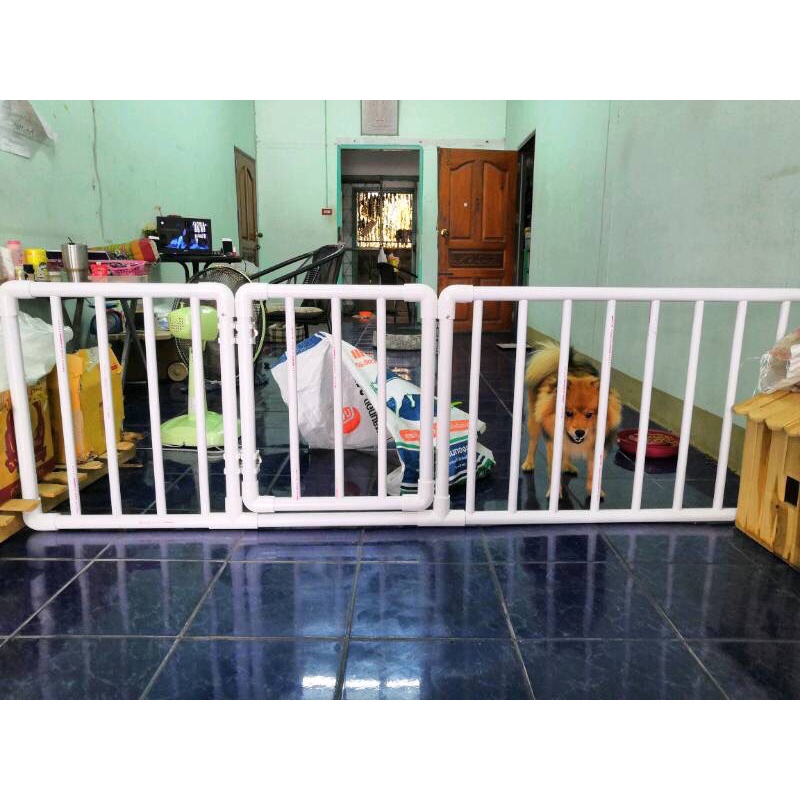 🚧รั้วกั้นประตู , กั้นบันได,กั้นห้อง ความสูง 70cm ไม่มีประตู , มีประตู (สีขาว,เพิ่มนวมซี่)