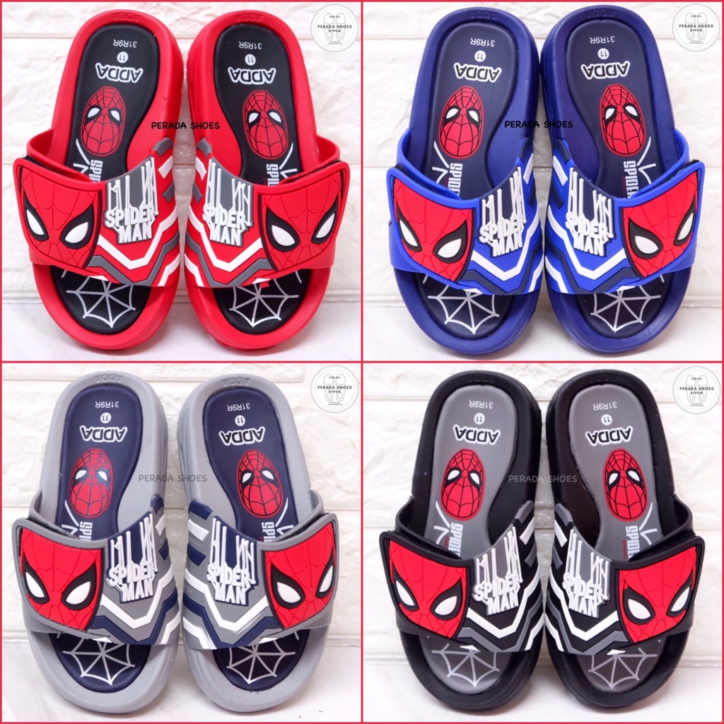 SALE รองเท้าแตะเด็ก  ADDA ลาย สไปเดอร์แมน รุ่น31R9R เทปขยายหน้าเท้าได้