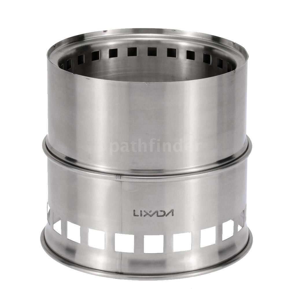 Pathfinder Lixada สแตนเลสแบบพกพาน ้ ําหนักเบาเตาไม ้ เตาแอลกอฮอล ์ Burner ทําอาหารกลางแจ ้ งปิคนิค BBQ Campin